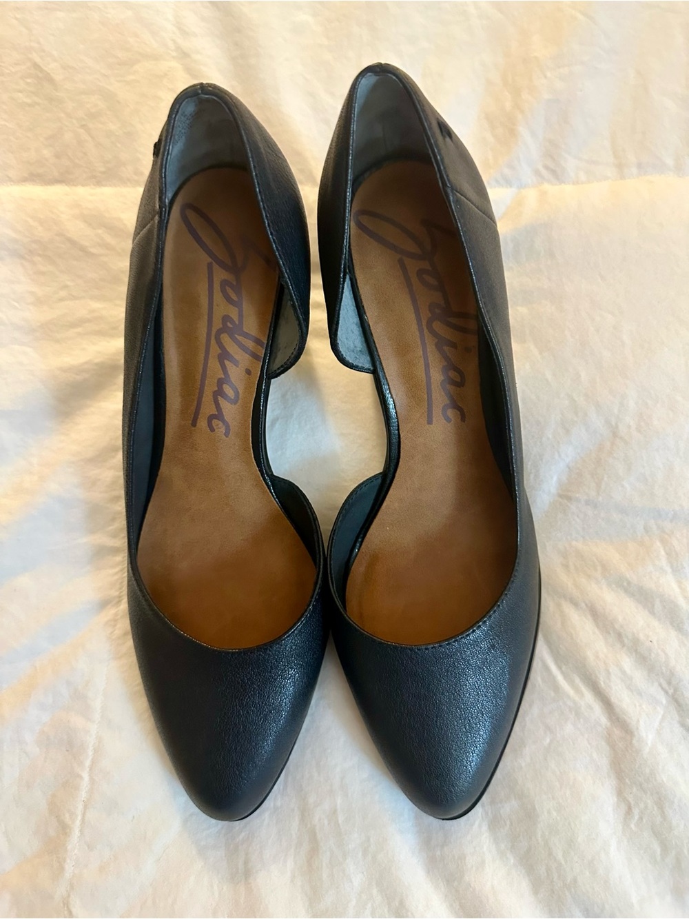 Zodiac Black Pointed-Toe D’orsay Heels